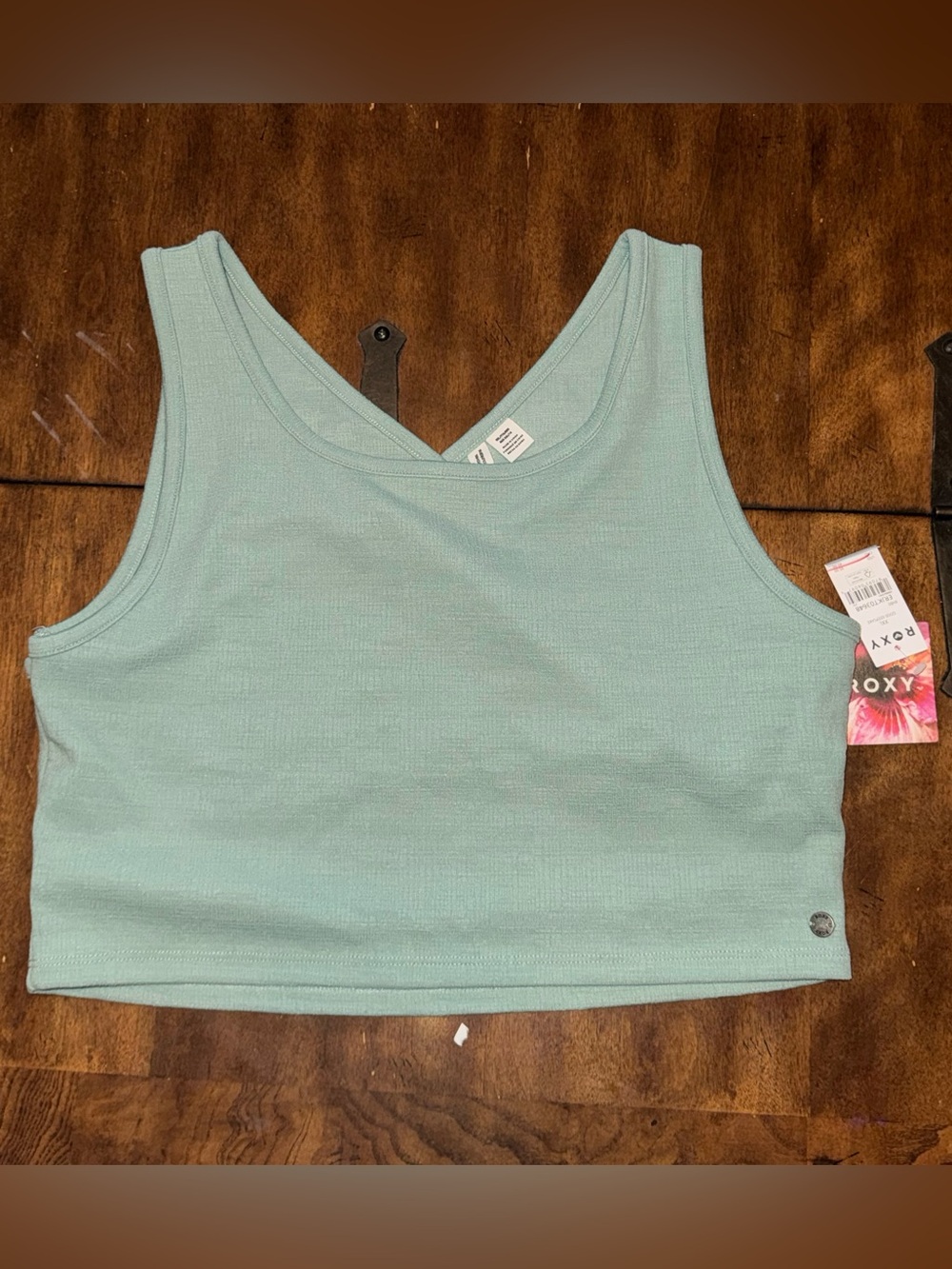Roxy Women’s XXL Good Keepsake Tank Top Aqua Cutout Back NWT
